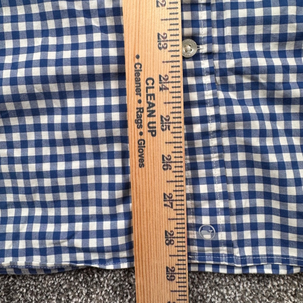 Vineyard Vines On-The-Go Performance Gingham Shirt Blue White XXL brrr Cooling - Picture 4 of 6